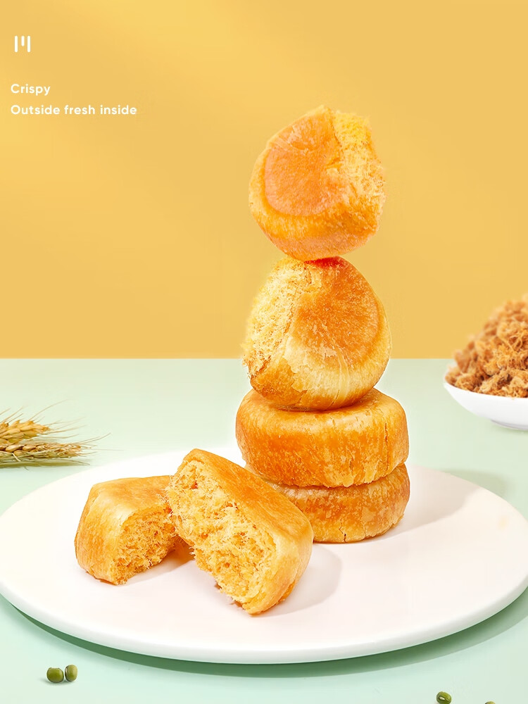 马大姐肉松饼整箱原味早餐面包传统代餐糕点馅饼零食 【约12枚】肉松