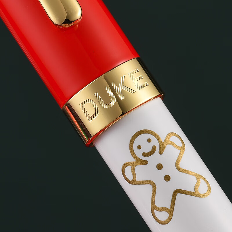 DUKE公爵2026马踏祥云套装5红色气氛款铱金笔钢笔墨水笔自用书写送人自用书写顺滑可用墨囊 圣诞树挂件套装(红色笔帽)