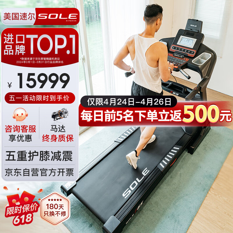 速尔（SOLE）美国品牌跑步机家庭用可折叠家用走步机健身房智能F65L
