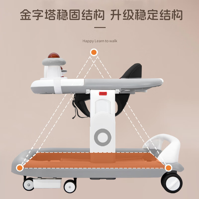 1号起点（yi hao qi dian）学步车防o型腿防侧翻婴儿多功能手推学行车助步车学步助步学步车 升级版—高级黑【音乐盒+玩具】