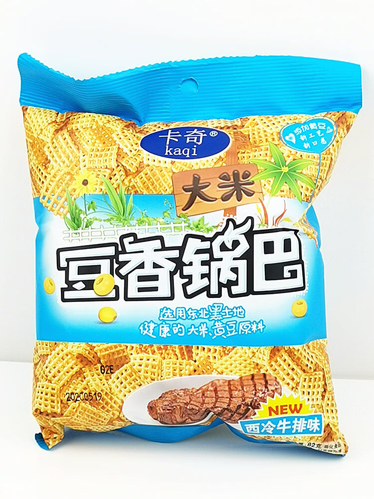 卡奇东北豆香锅巴50克x6袋麻辣龙虾味牛排味休闲零嘴追剧脆片零食