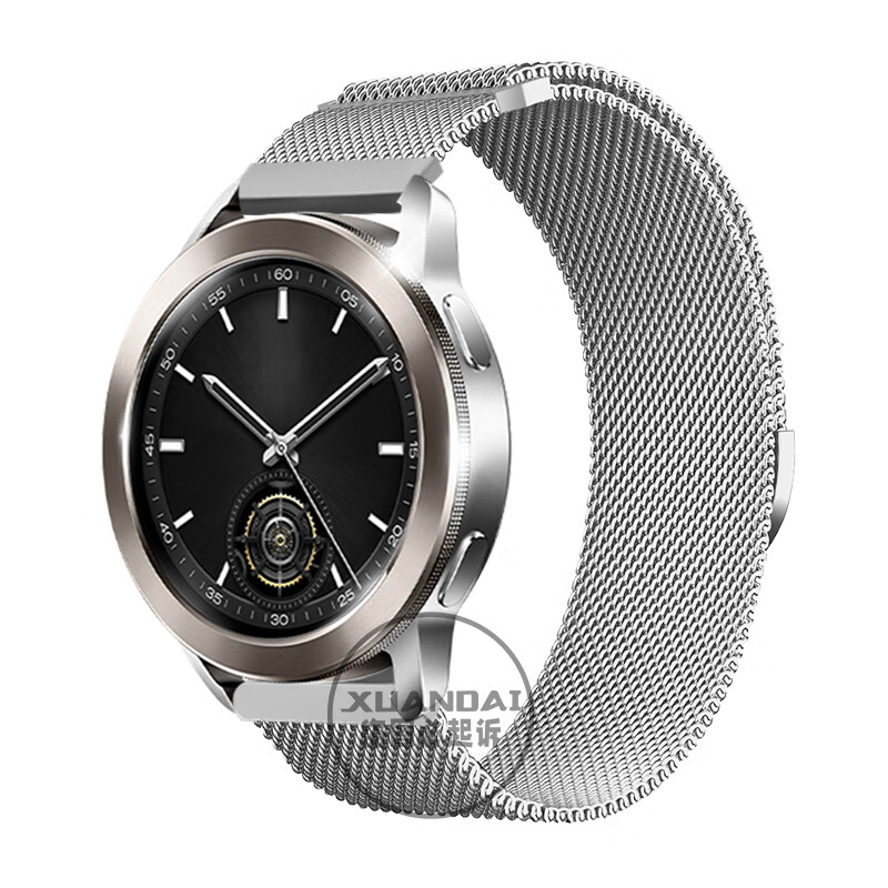 s3表带米兰磁吸color运动智能watchs2/s1pro手表华 银色 小米watchs3