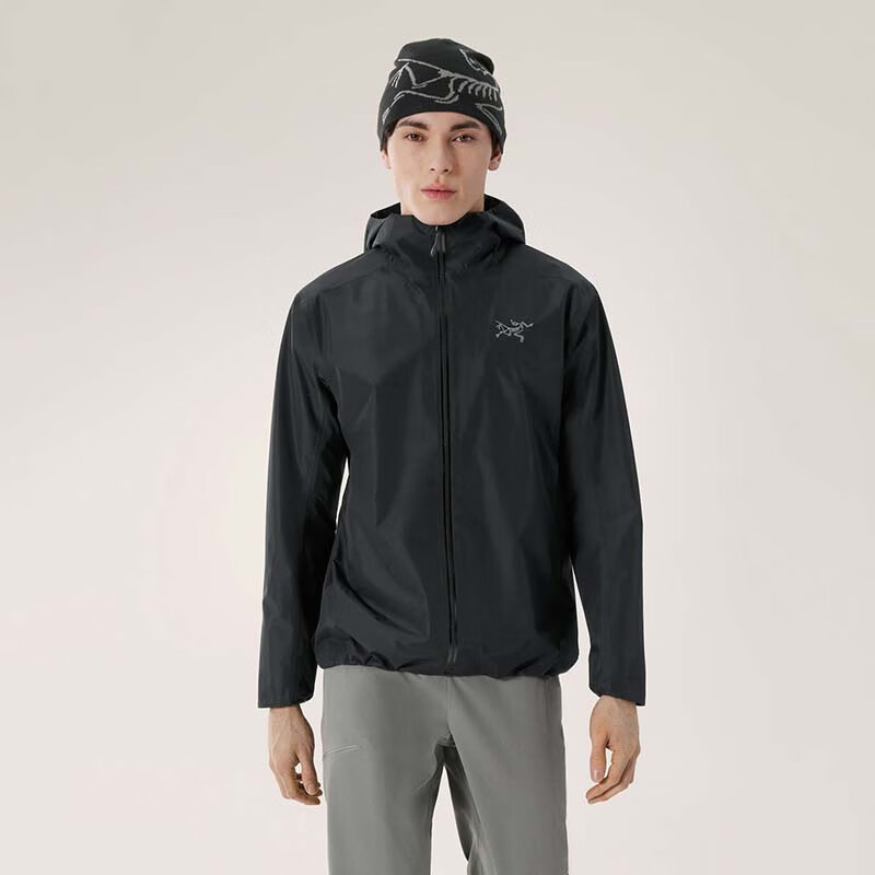 始祖鸟（ARC'TERYX）男装夹克 SOLANO HOODY 防风防泼水舒适透气男子防风保暖软壳外套 黑色/Black XS