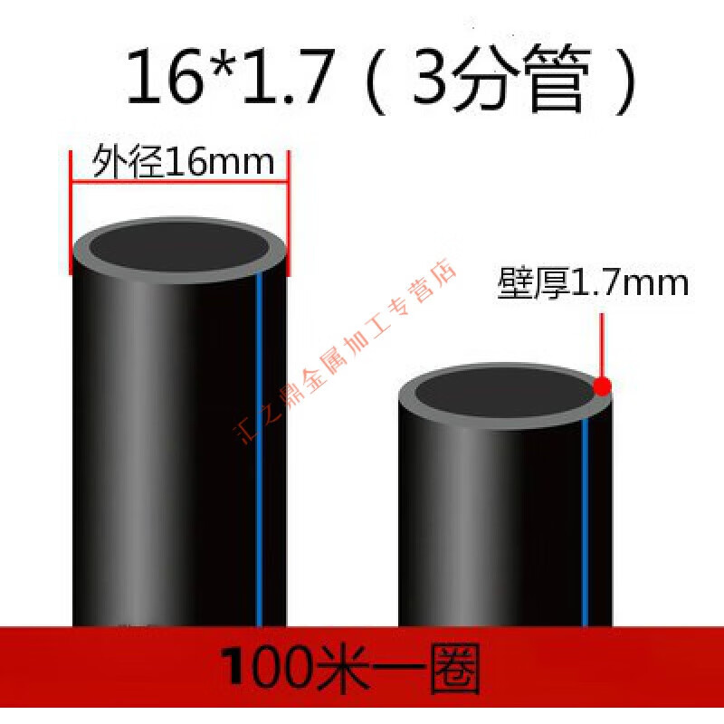 給水管 ppr管材 pe水管熱熔自來水管3三4四6分1.5寸2黑硬管20 25 16*1.7(三分管)100米