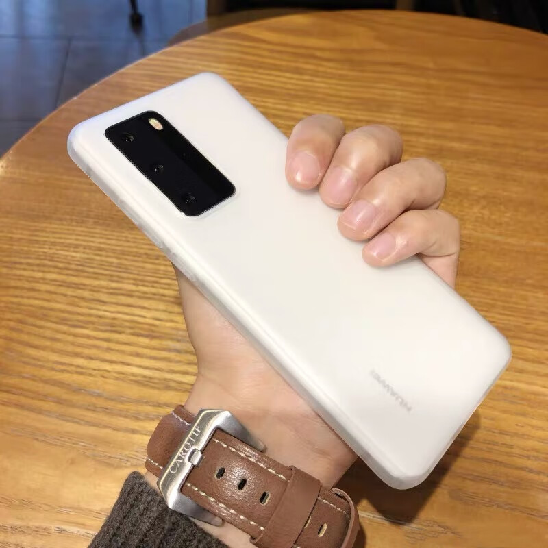 华为（HUAWEI）适配华为通用P40Pro手机壳磨砂透明+保护套硅胶软全包防摔P40 华为P40Pro磨砂软壳透白