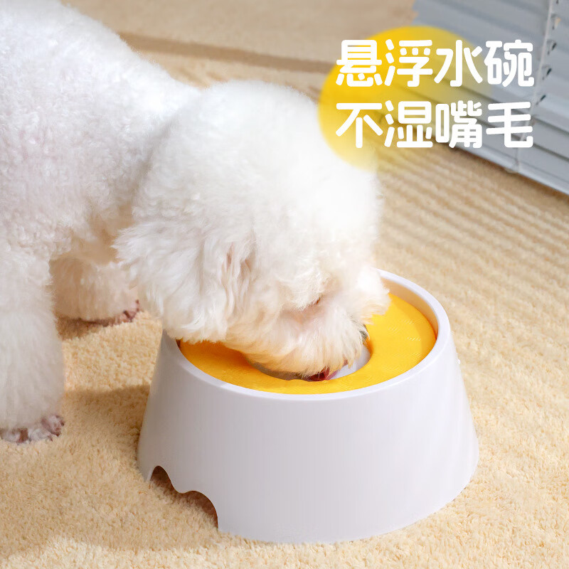 锋上狗狗碗不易湿嘴水碗宠物饮水器浮力漂浮水盆喝水器护颈椎宠物碗1L