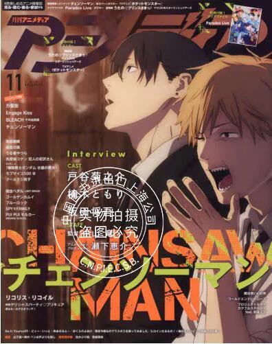 现货 进口日文 杂志 アニメディア2022年11月号 表纸 电锯人 含附录