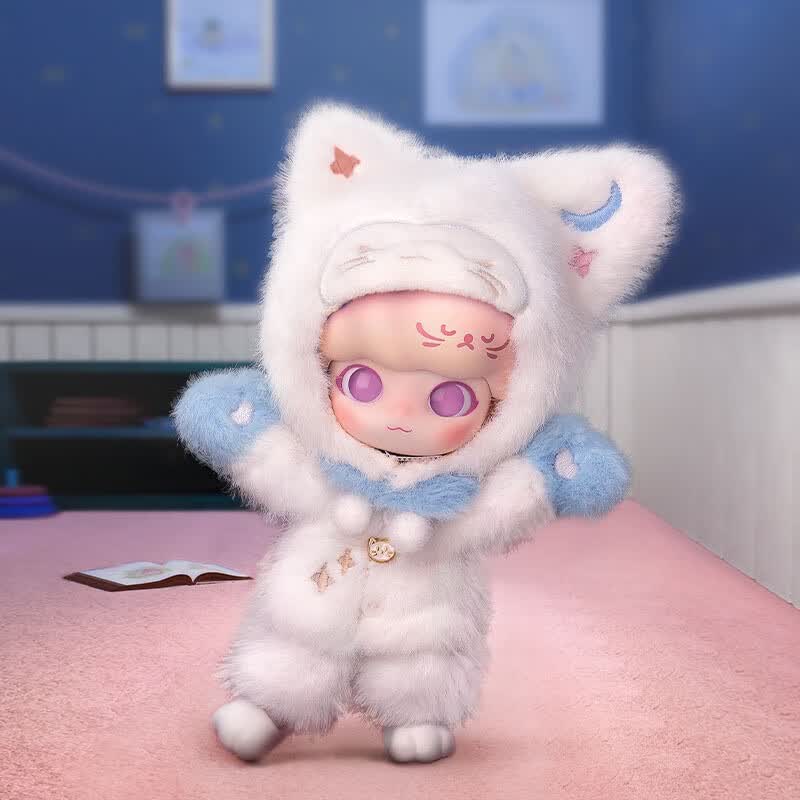 dimoo梦游系列bjd可动人偶popmart泡泡玛特夜猫猫咪殿下毛绒手办 夜猫