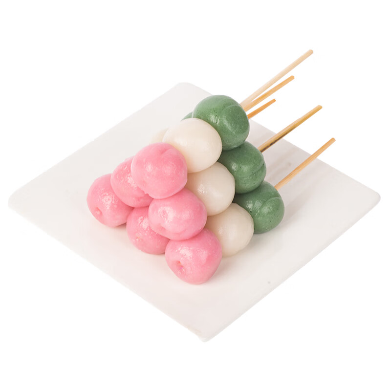 i动漫日式传统美食特产糕点糯米团子开袋即食10串装 玲珑三色丸子串