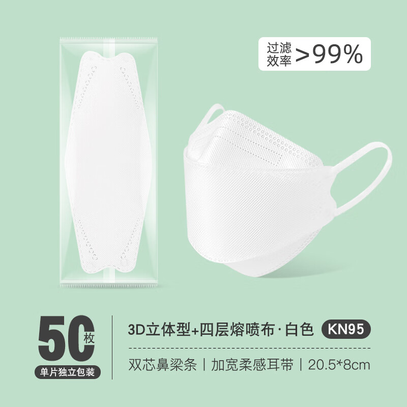 成人鱼嘴口罩kn95口罩莫兰迪色3d立体女高颜值男潮款柳叶型 kn95级