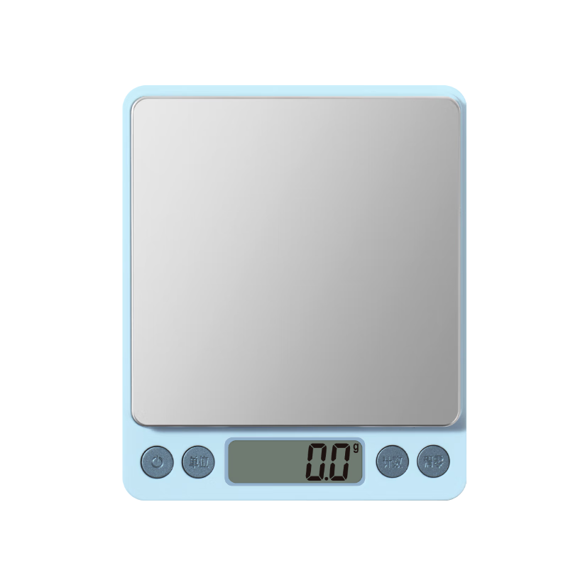 得力（deli）电子秤 厨房秤 克秤称食物秤克重秤智能烘焙家用秤高精度 0.1g/3kg  蓝色（配2节7号电池）