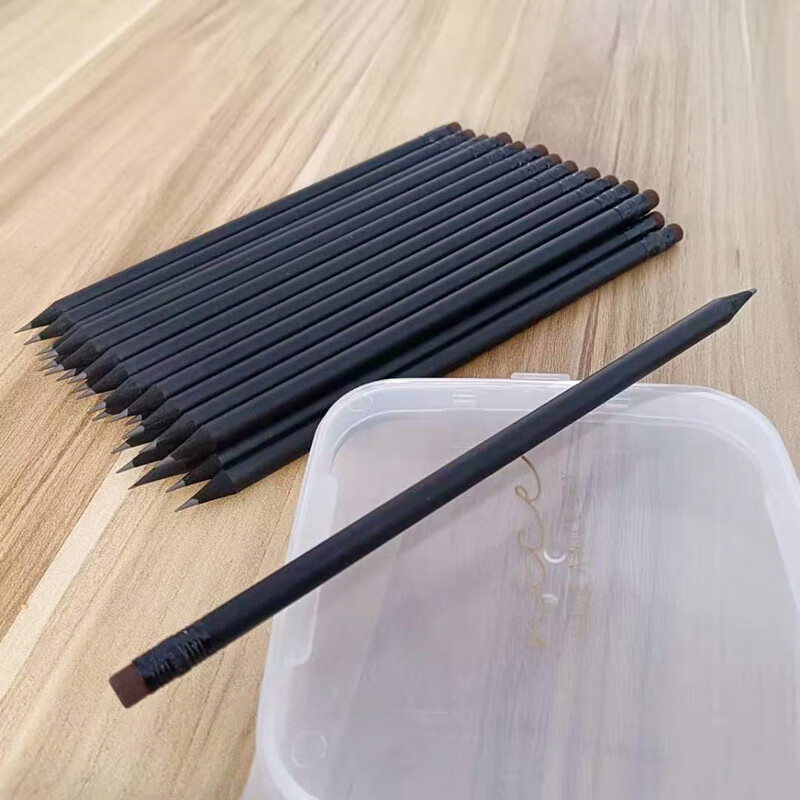 现货短铅笔9cm长100支黑色圆杆削尖会议酒店彩票站可定制logo 19cm