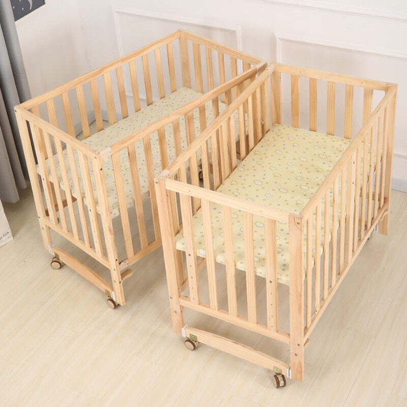 萌依儿(mengyier)双胞胎婴儿床分离式双胞胎婴儿床拼接大床新生儿摇篮