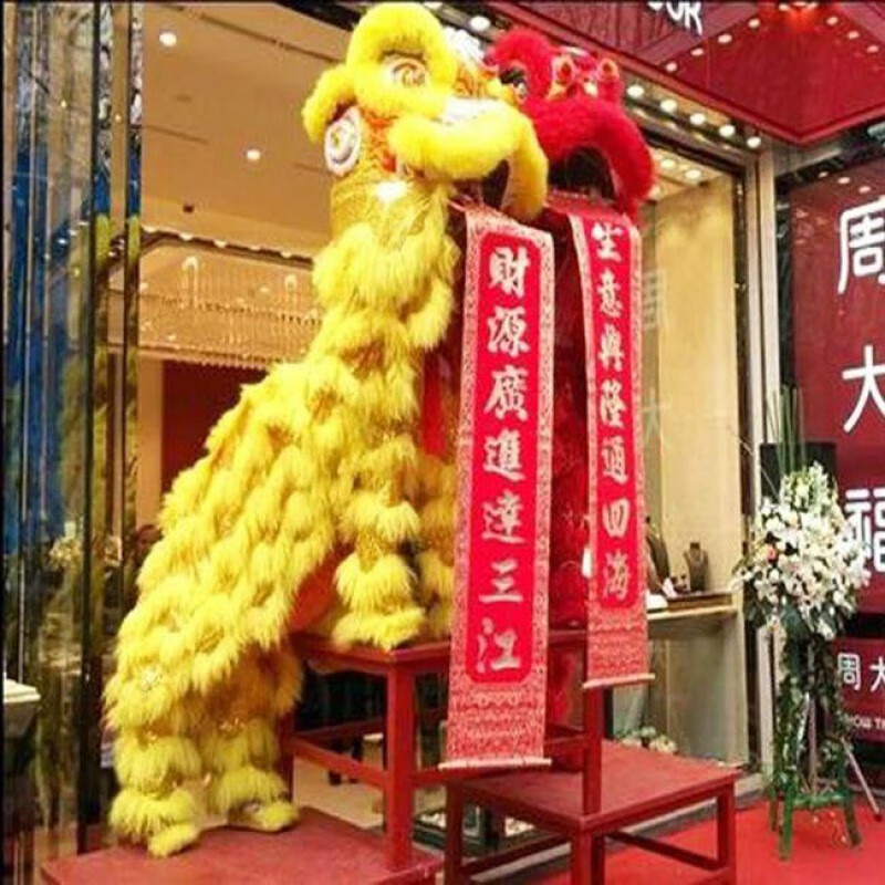 兴舞狮子吐对联定制醒狮对联舞狮吐旗开张表演舞狮子吐联吐青开业卷