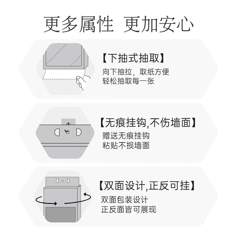 植护抽纸  挂式纸巾 气垫压花餐巾纸抽 S码 4层 260抽*3提 （1040张/提）