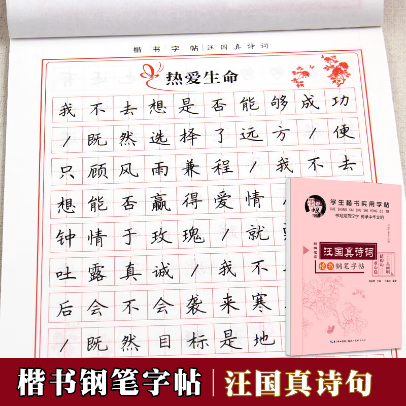 学生楷书实用 汪国真诗词 田英章楷书入门基础训练 楷书入门 硬笔楷书