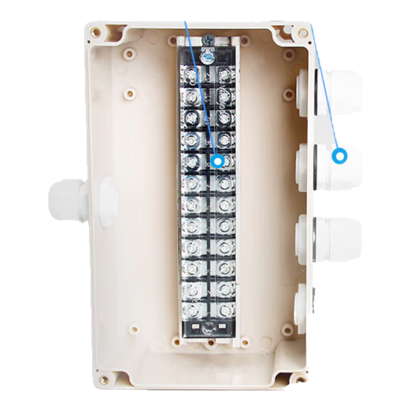 迎欣（yingxin）防水接線盒帶端子電纜分線盒室外電線轉(zhuǎn)接過線盒戶外塑料防水盒 【25A一進四出】12位端子(2512L)