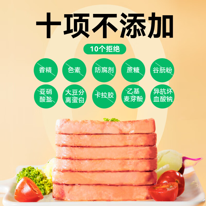 自由肉肉山林黑猪肉午餐肉儿童外出出游即食罐头辅食火腿肠早餐单片装零食 【黑猪200g】40g*5片
