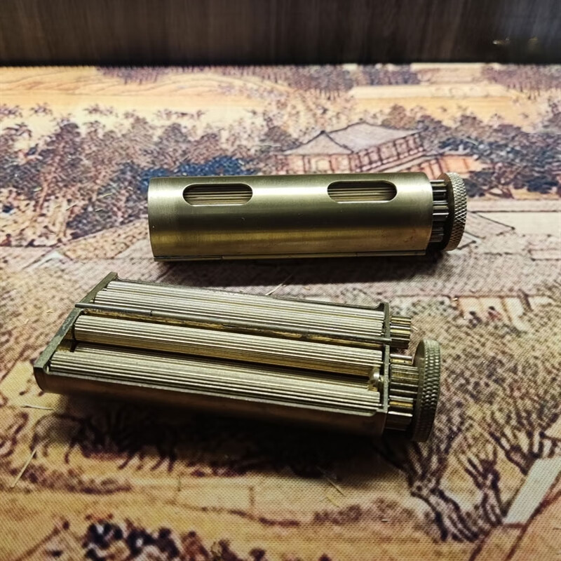 熊哲察卷焑机手动手工家用纯铜袖珍复古圆形手卷机卷烟器70*8