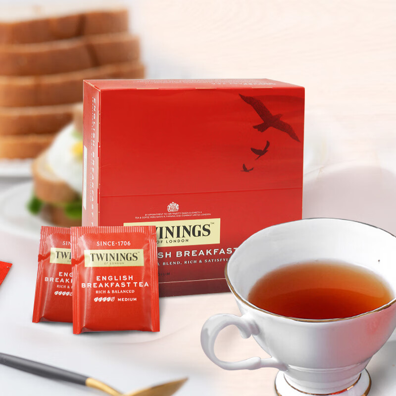 川宁（TWININGS）英式 波兰进口早餐经典红茶 进口茶叶袋泡茶包 可冷泡 早餐伯爵红茶2g*100袋