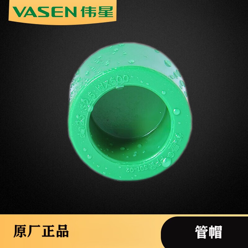 伟星管业 6分ppr冷热水管管件 自来水管配件管帽 堵帽绿白色 4分20