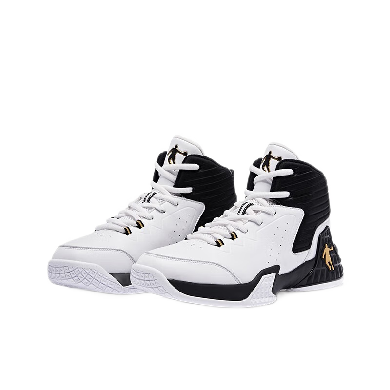 乔丹男鞋篮球鞋高帮皮面秋冬加绒保暖减震耐磨运动鞋