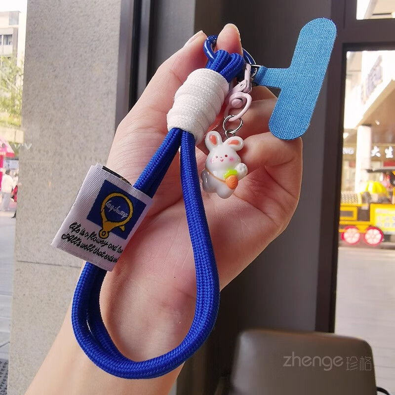 【深蓝白】带标两股编织手绳 深蓝卡条 吊坠