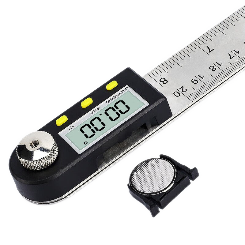 伊萊科（ELECALL）數(shù)顯角度尺高精度不銹鋼電子角度規(guī)量角器尺測 測量儀0-200mm