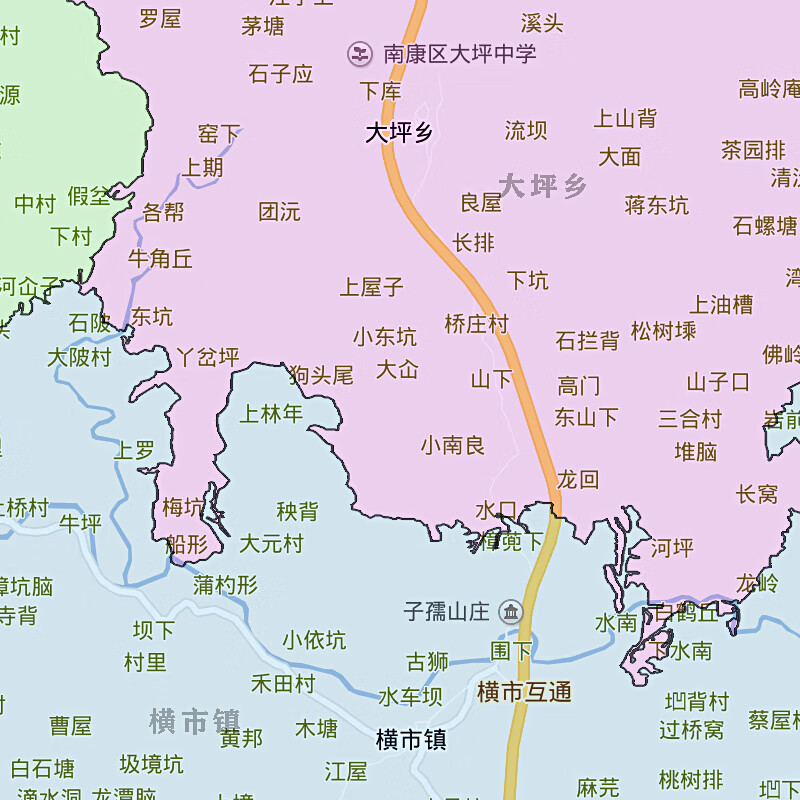南康区地图1.1米江西省赣州市新款可定制交通行政划分贴图