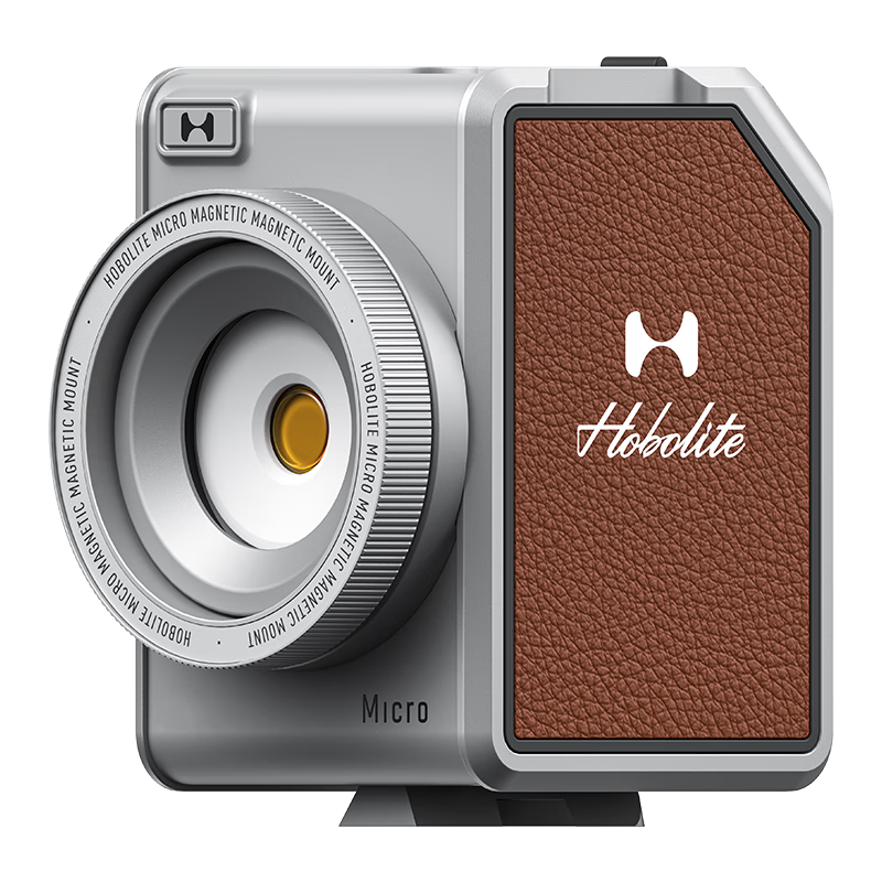 Hobolite Micro便携补光灯直播摄影灯全彩LED外拍手持常亮补光灯 咖色创享组套