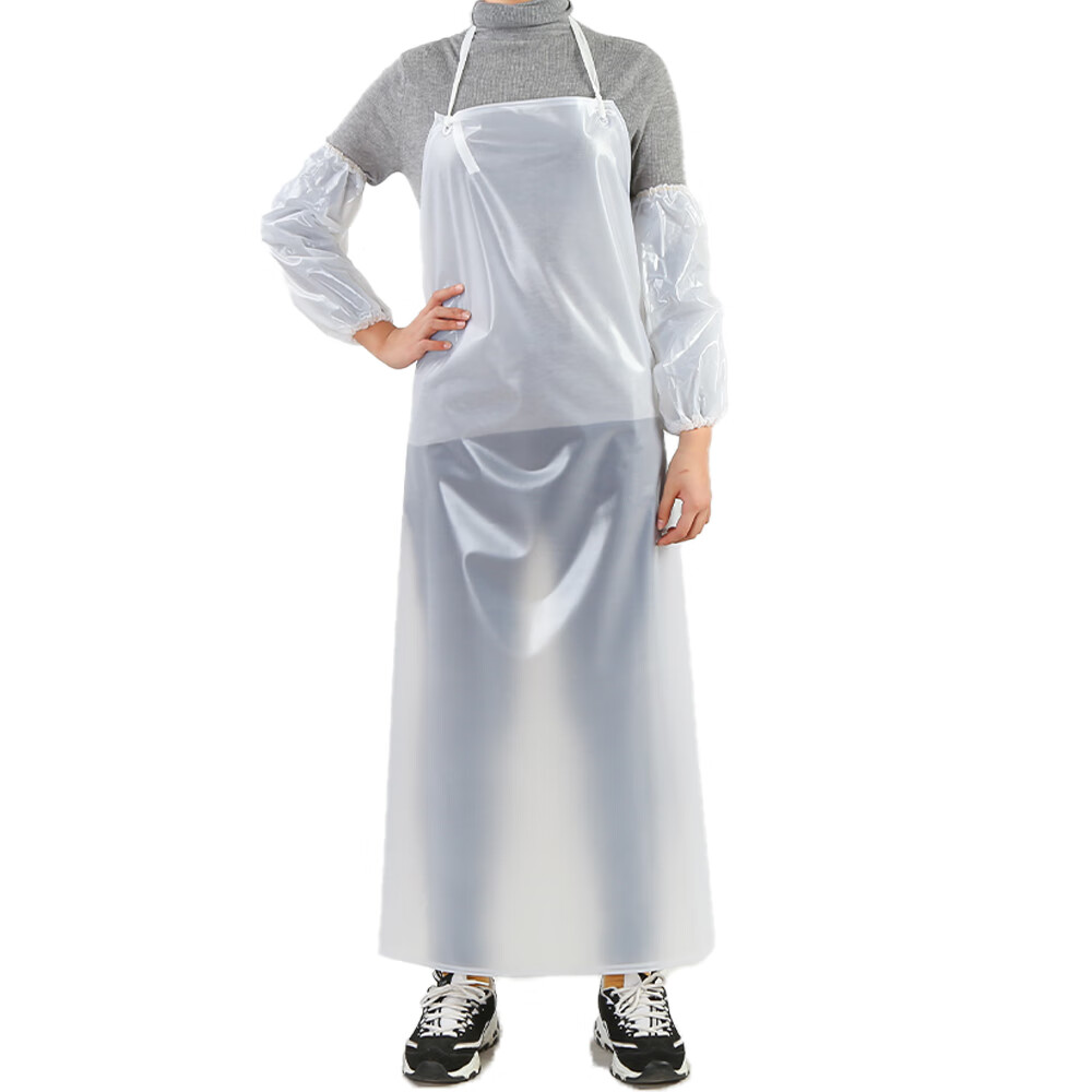 雄雪美 pvc防水防油围裙 加长工业耐酸碱围腰厨房酒店食品厂无袖工作