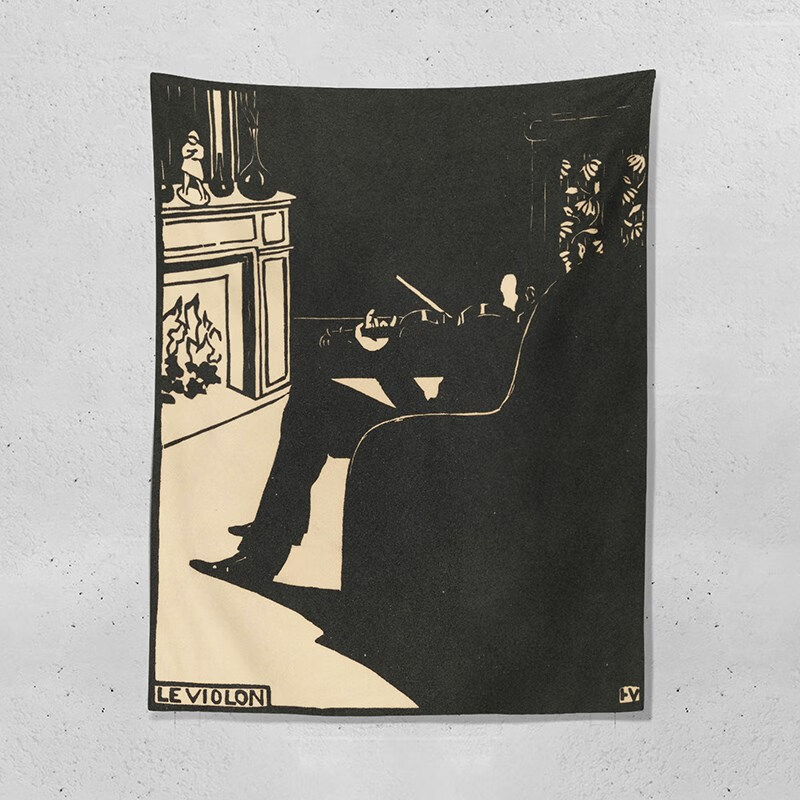 古典美艺术挂毯黑白简约音乐家系列挂布小众个性装 a小提琴 72*90c侎