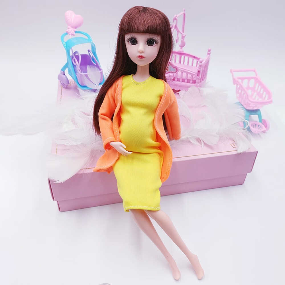 会生宝宝的芭比娃娃娃娃儿童过家女孩玩具生日礼物女 1号新版孕娃礼品