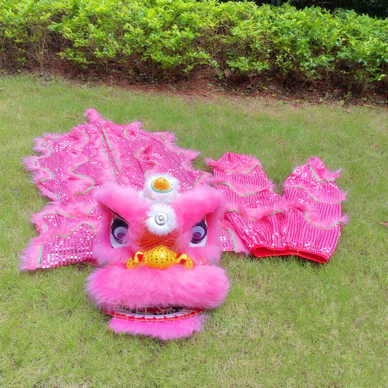 嘉辉原塑料框寸寸高档羊毛儿童舞狮子套装幼儿园舞狮表演道具醒狮狮裤