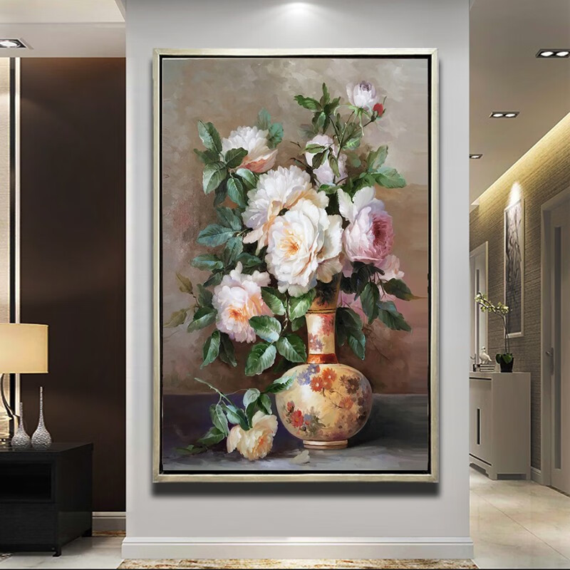 玫瑰色铝合金外框 大师手绘油画 60*80cm