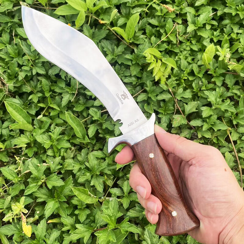 解析者户外刀具尼泊军刃大弯刀一体刀刃加大号廓尔喀野外求生防身刀子