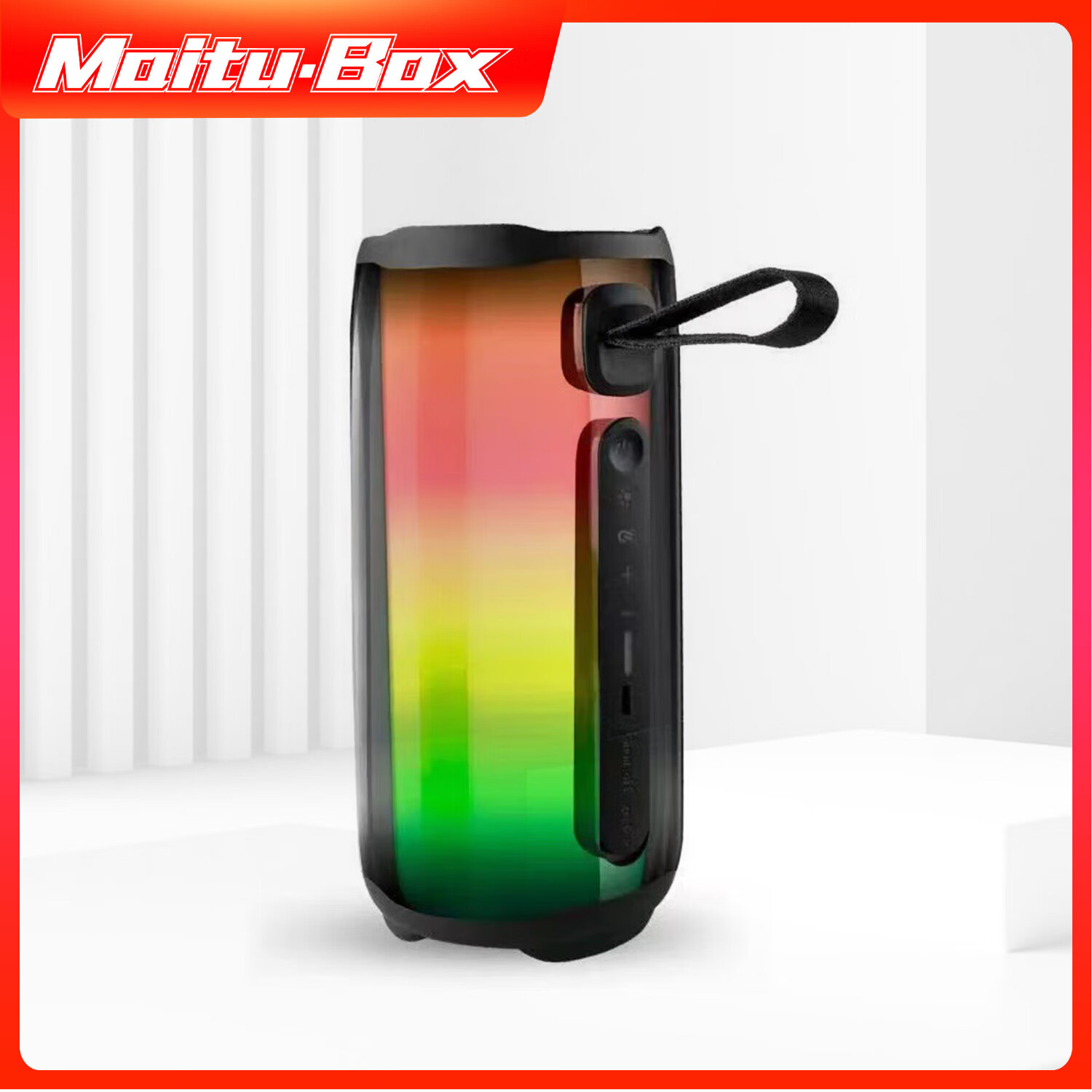 maitubox无线迷你蓝牙音响网红炫彩低音炮发光重音 黑色