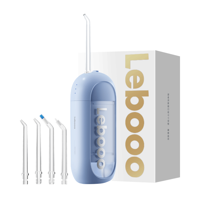 力博得（Lebooo）便攜式?jīng)_牙器 膠囊型家用洗牙器水牙線正畸適用牙齒沖洗器送男友/送女友新年禮物便攜出游M1淺藍(lán)色