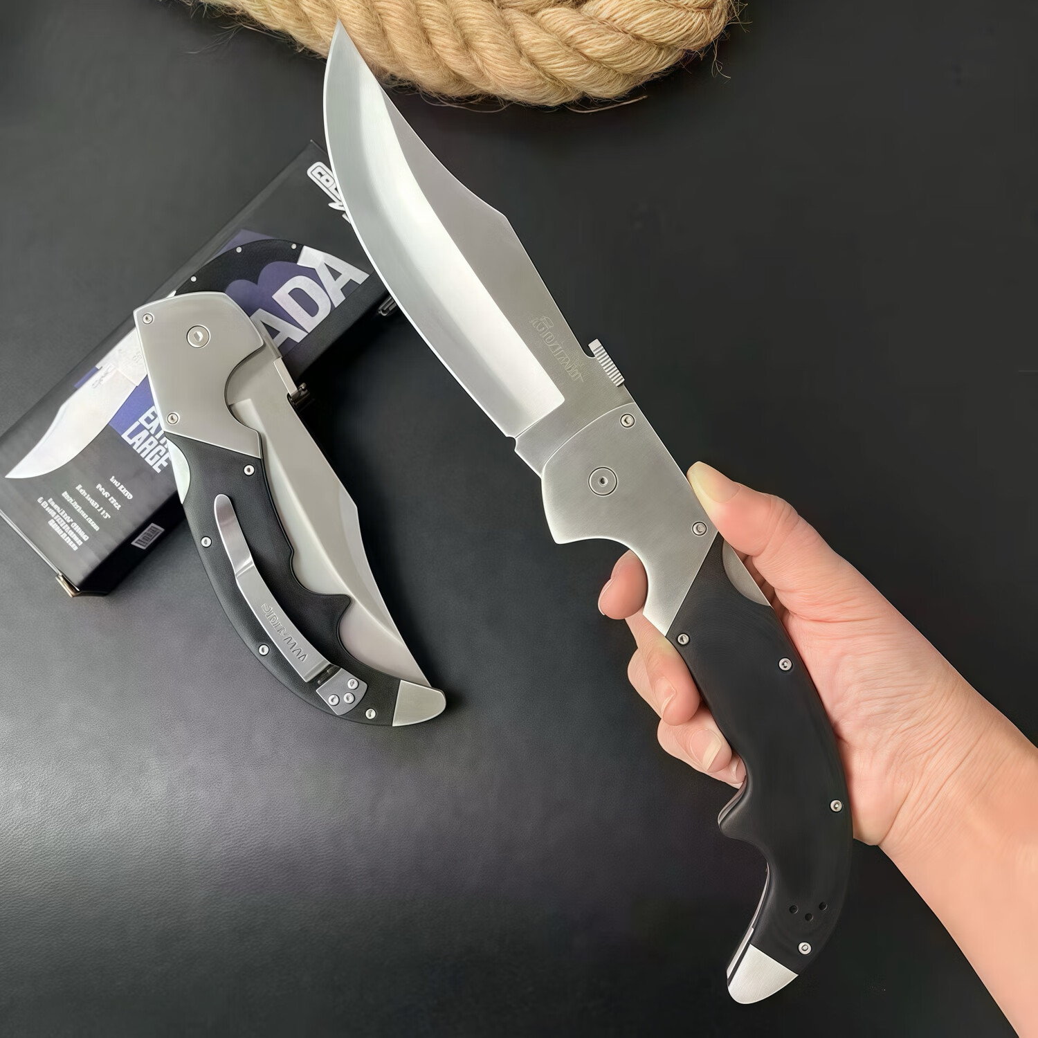 重型战术折叠刀cpm高硬度折刀野外生存刀具 冷钢espada埃斯巴达【黑色