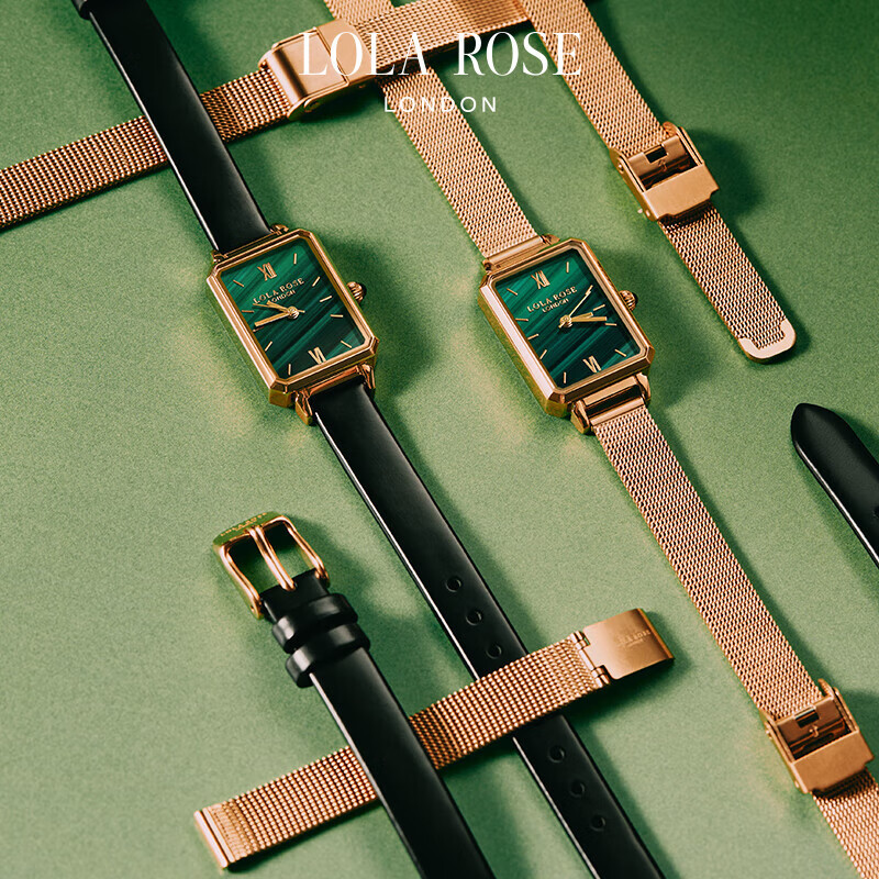 Lola Rose经典小绿表手表女英国时尚防水石英女士手表正品七夕礼物送女友