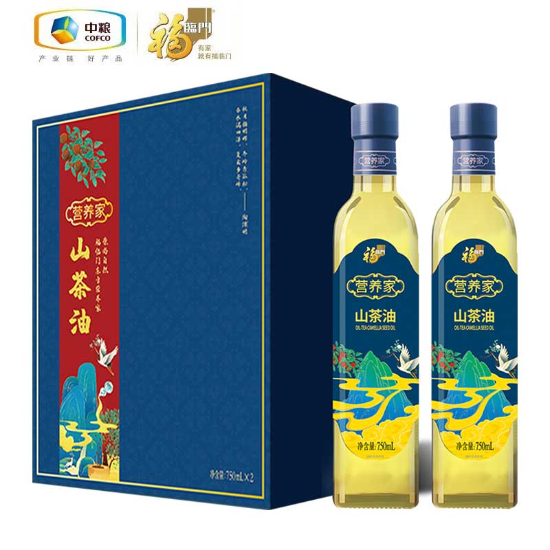 福臨門(mén)營(yíng)養家山茶油禮盒750ml*2瓶 食用油節日福利禮盒 營(yíng)養家山茶油禮 L *2瓶