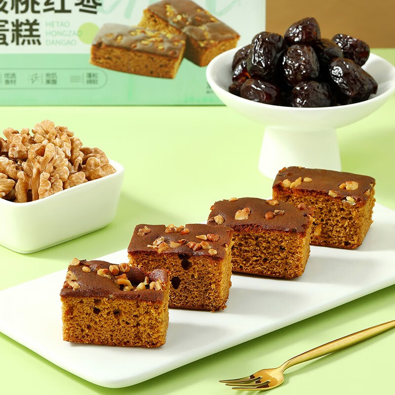 味滋源 核桃红枣蛋糕 红枣面包 营养早餐 传统糕点 手工枣糕 核桃红枣蛋糕400g/箱 2件