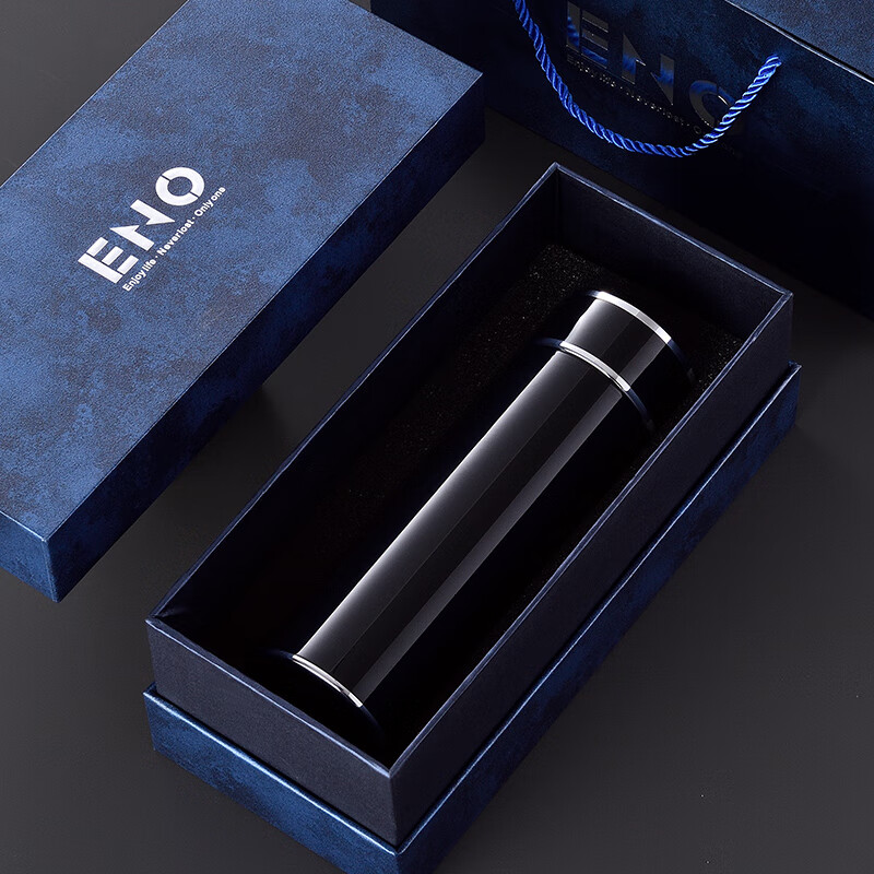 uyuk高档保温杯男士316不锈钢商务茶水分离杯子泡茶水杯送老公 商务黑