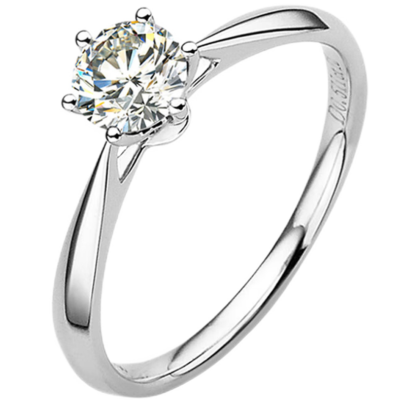 百亿补贴:蓝色多瑙河 白18K金钻戒女戒钻石戒指婚戒皇冠六爪 求婚送女友礼物 1克拉I-J色SI净度(NGTC)14399元