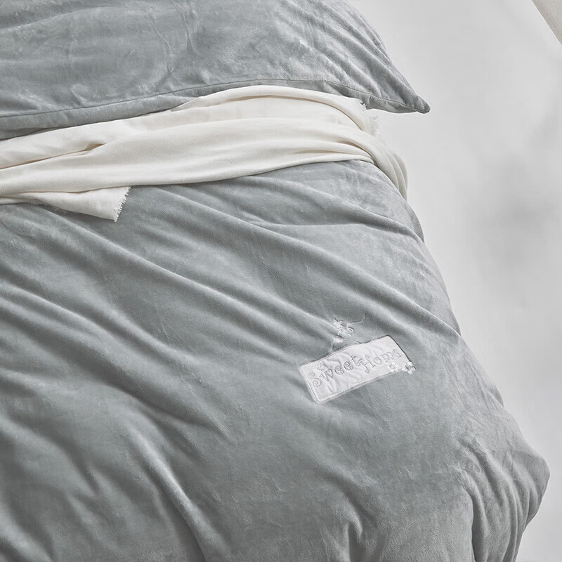 馨而乐（Bravo）富安娜出品床上四件套牛奶绒床单被套法兰绒单人套件1.2米