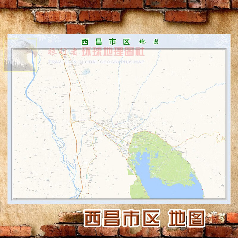 超大巨幅西昌市区地图墙贴定做城市城区海报2023新版装饰画芯 西昌