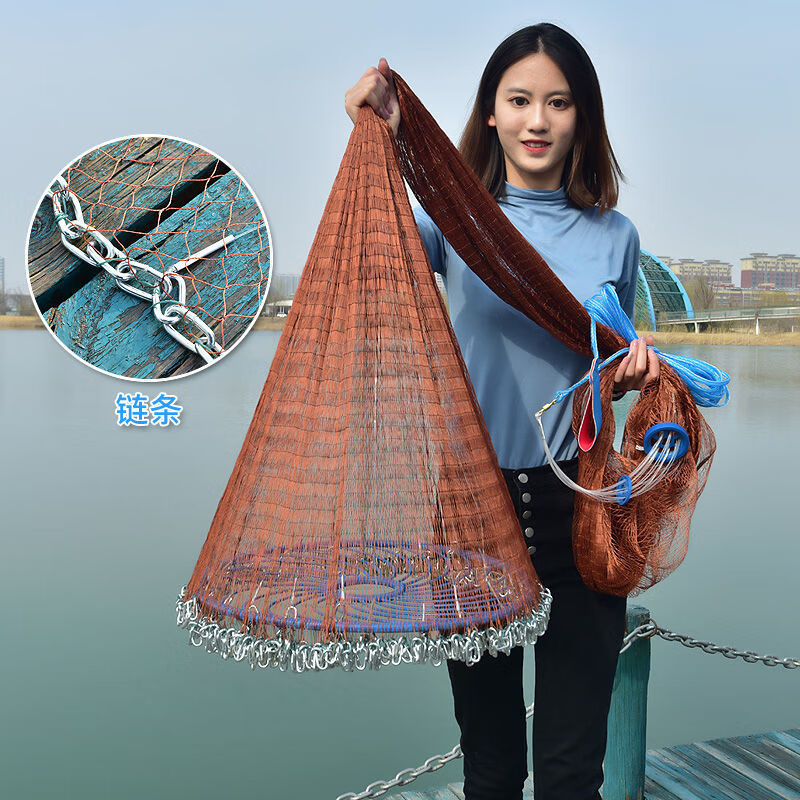 葵耀飞盘式撒网手抛网手撒鱼网渔网手抛手撒网铅坠打鱼旋网手轮胎线