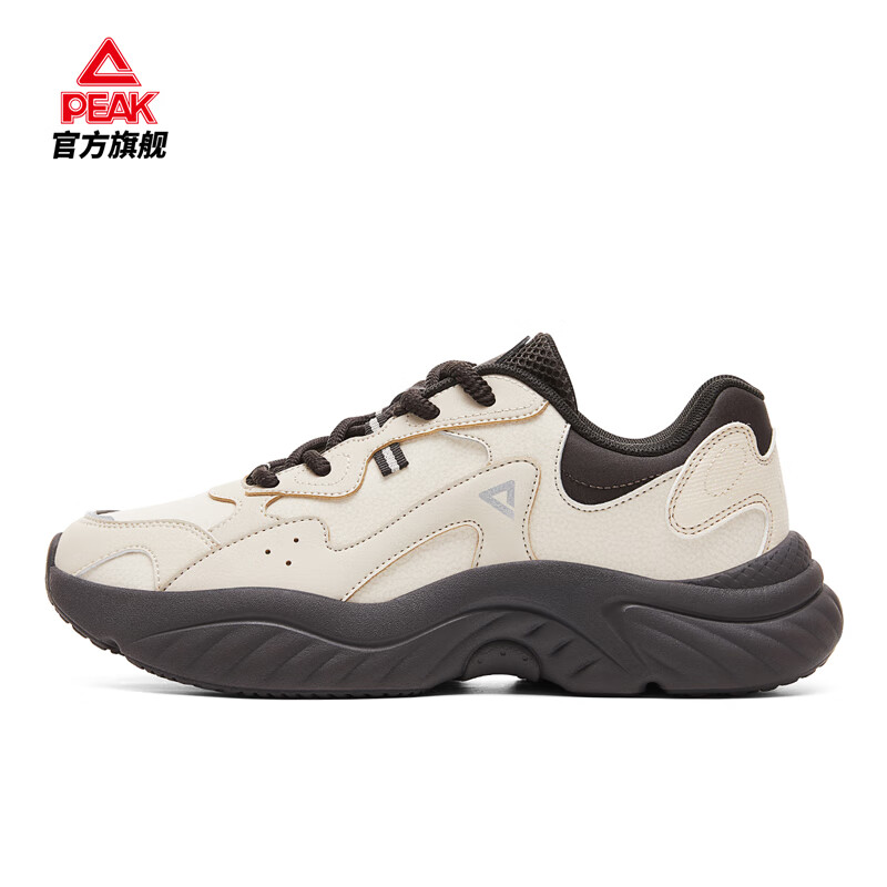 匹克小胖鞋休闲鞋男鞋秋冬新款革面厚底增高老爹鞋百搭运动鞋DE541171