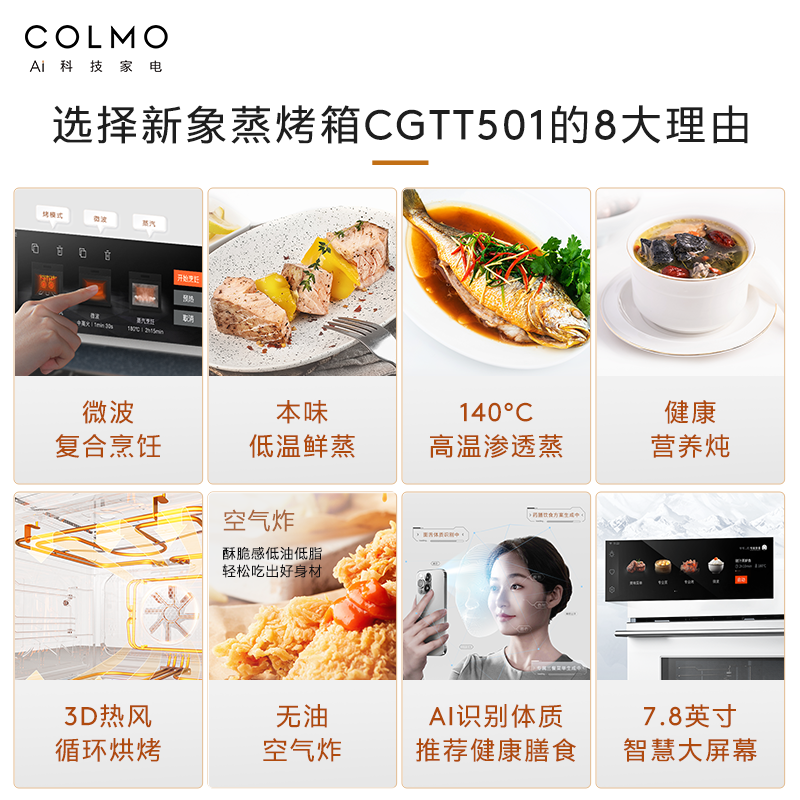 COLMO CGTT501 微蒸烤炸一体机嵌入式微波炉怎么样？有什么优缺点-图片8