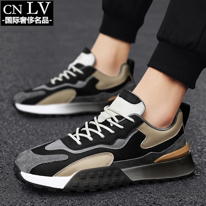 cnlv国际轻奢运动阿甘鞋2023新款男士休闲男鞋子秋冬款百搭高档老爹鞋